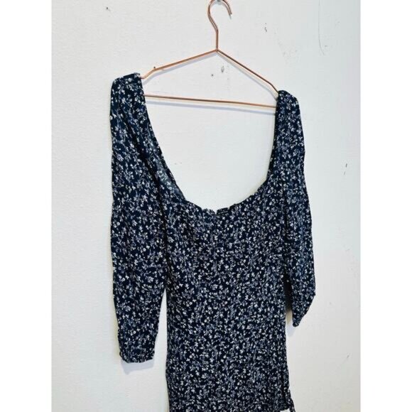 REFORMATION Women's Blue Floral Sweetheart Neckline Mochi Mini Dress Size 12 - Picture 7 of 15